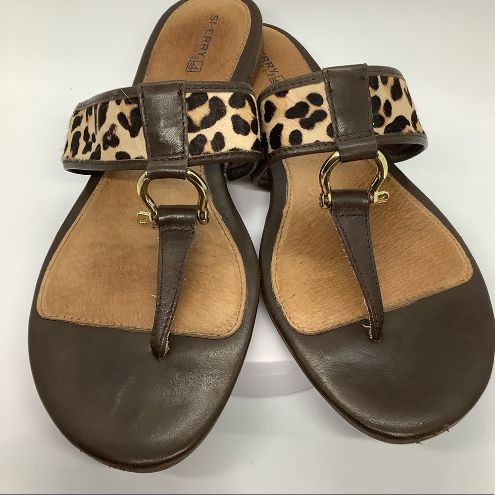 SPERRY TOPSIDER LEATHER THONG SANDAL - Picture 1 of 9